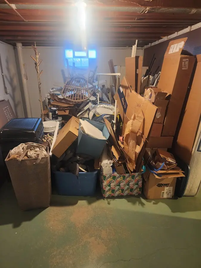 Roll-off dumpster container at job site for 4 Yard Dumpster Rental in Marcy